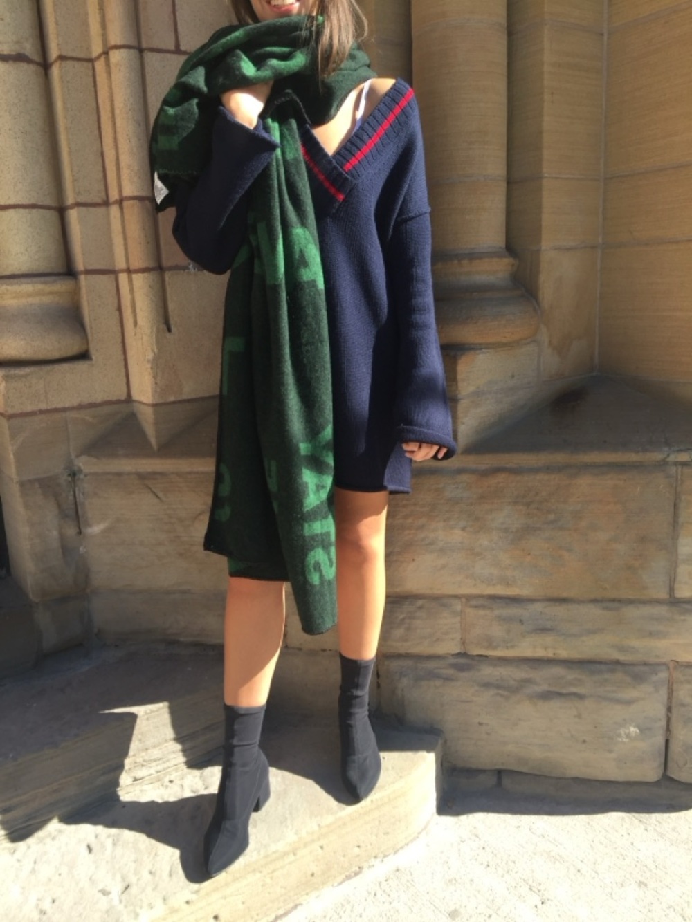 Aritzia Wilfred Free - 100% Merino Wool Varsity Style Sweater Dress